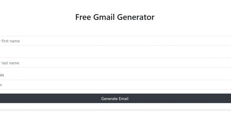 Free Gmail Generator Homepage