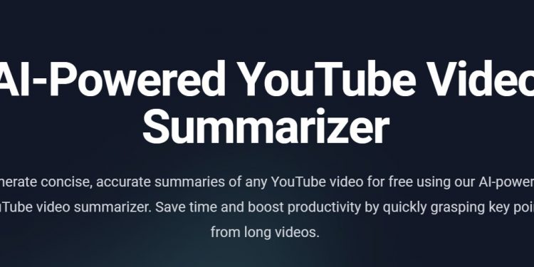 YouTube Video Summarizer Homepage