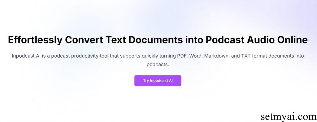Inpodcast AI Homepage