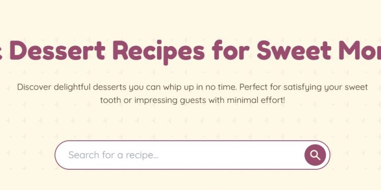 Quick Dessert Homepage